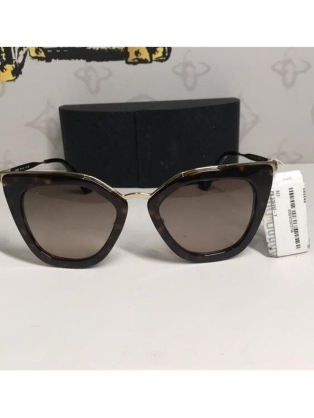 New Authentic Prada PR53S 2AU-3D0 – Havana Brown Gradient Cat-Eye Sunglasses - Picture 9 of 12